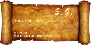 Sessler Géza névjegykártya