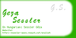geza sessler business card